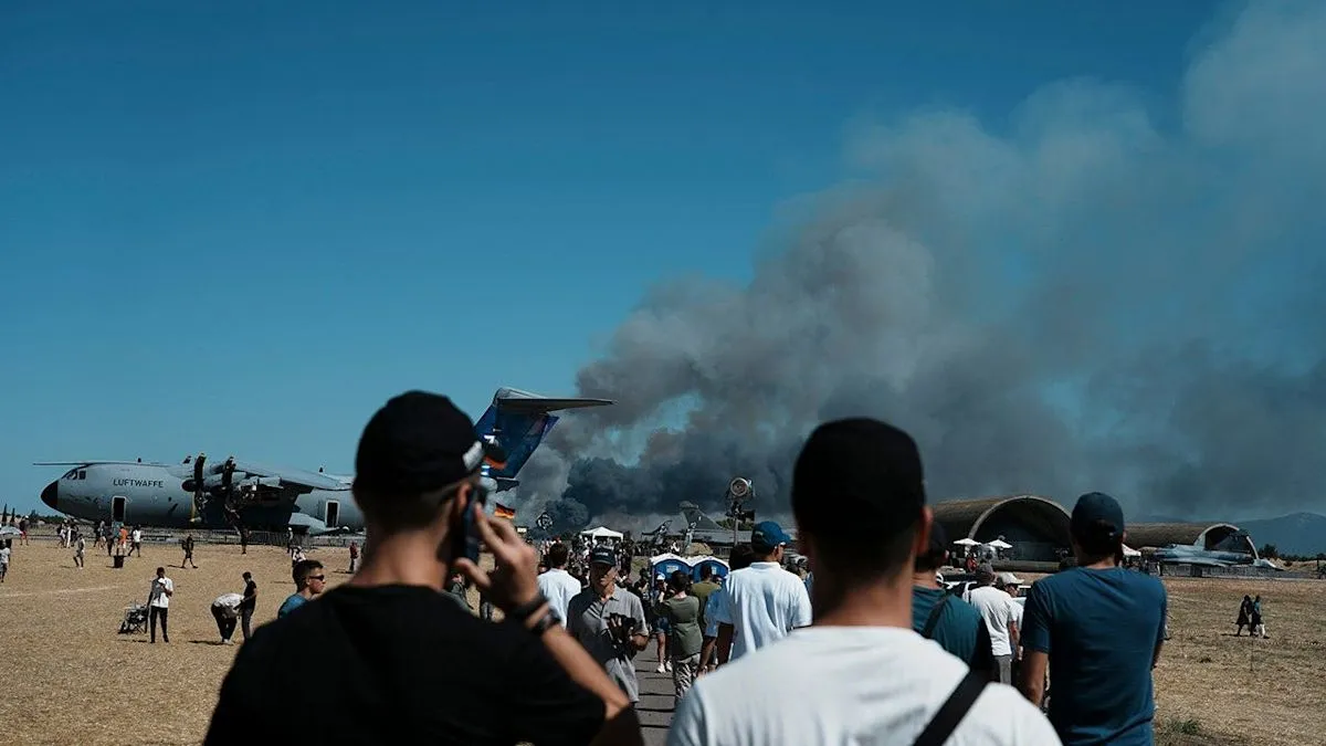 Greek Air Force Phantom Jet Crashes During Live Aviation Show