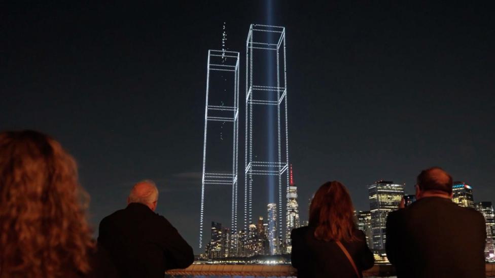 NYC Drone Light Display Honors Fallen 9/11 Victims
