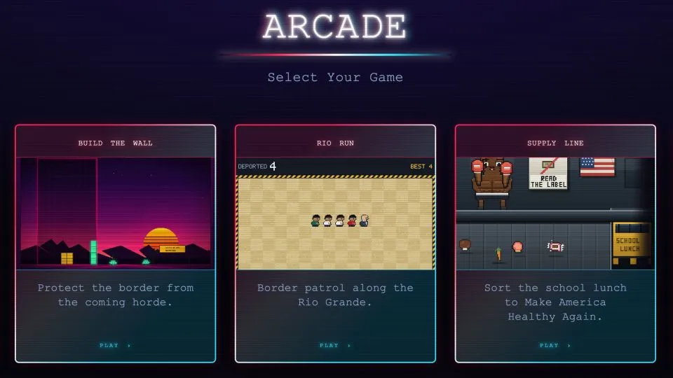 White House Website Launches Border Enforcement Arcade Games