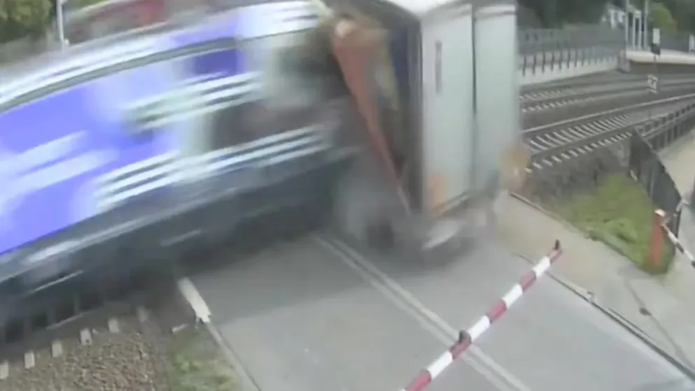 Polish Passenger Train Hits Stuck Semi Truck in Massive Crash